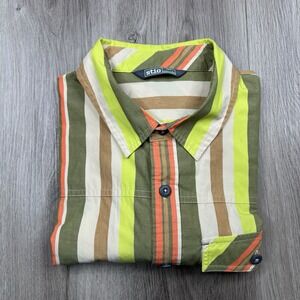 Stio Curtis Camp Button Up Shirt Men's Size L Large Striped